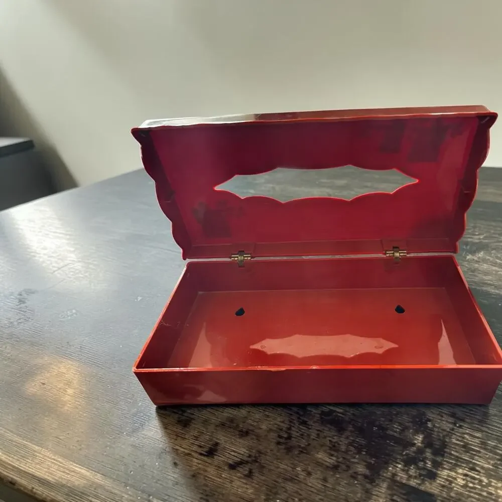 Vintage 1970s Wolff Products Owl Tissue Box Cover Burnt Orange Plastic Hinged
